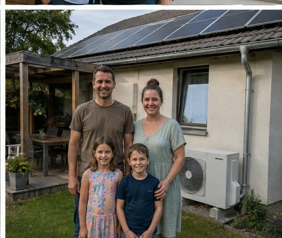 Andreas & Julia mit ihrer Photovoltaik- und Wärmepumpenanlage