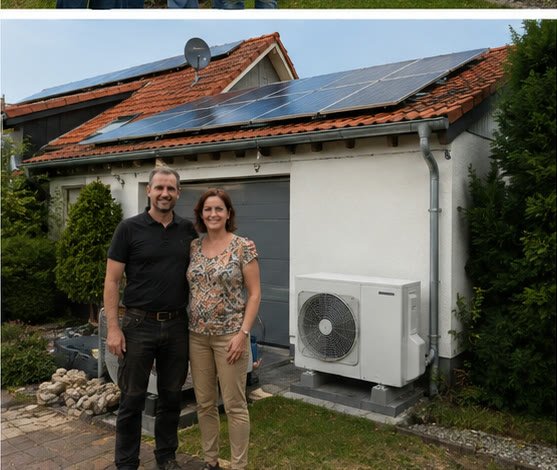 Doppelhaus mit Garagen-PV – 8,8 kWp PV + Luft-Wasser-Wärmepumpe